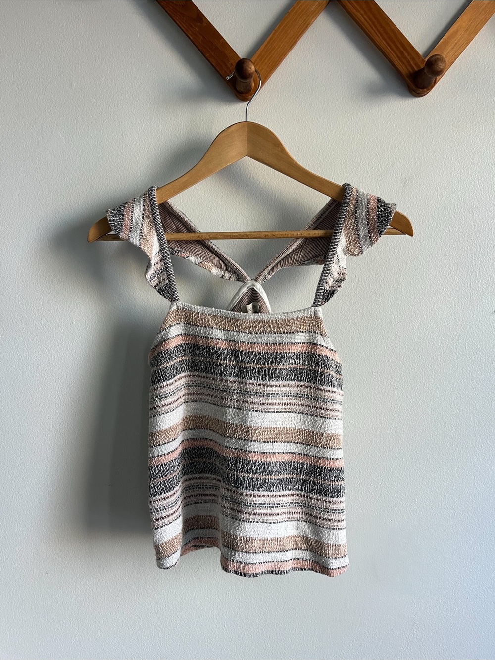Madewell Striped Knit Tank in Pink, Gray & Cream